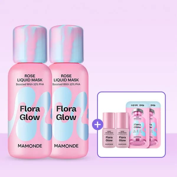 마몽드 플로라 글로우 로즈 리퀴드 마스크 80ml 2개 + 증정 15ml 2개 + 마스크팩 23ml 2개
