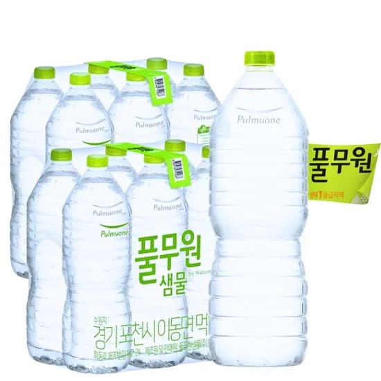 풀무원 샘물 생수, 무라벨, 2L, 12개