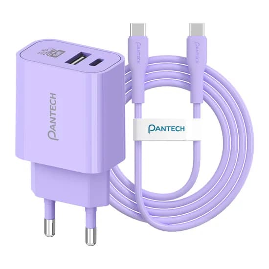 팬택 25W 2포트 충전기 + 45W 2m 케이블, 호환용, 바이올렛, 1개