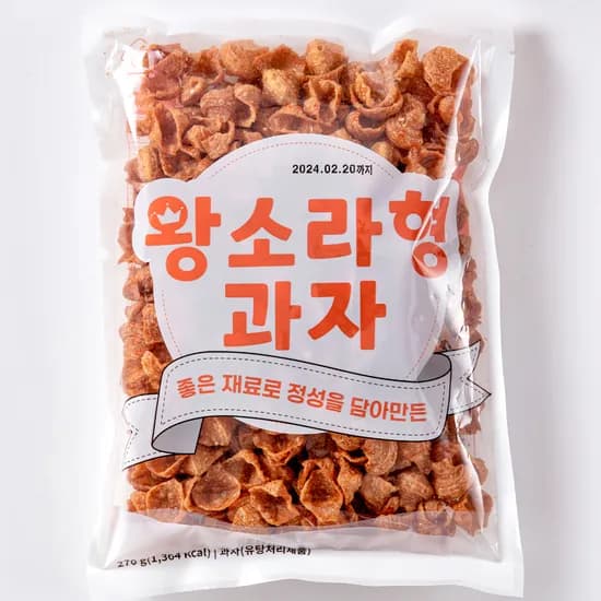 얇고 바삭한 왕소라형 과자, 270g, 4봉