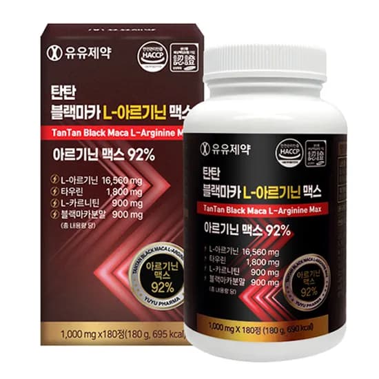 유유제약 탄탄 블랙마카 L-아르기닌 맥스, 180정, 1박스