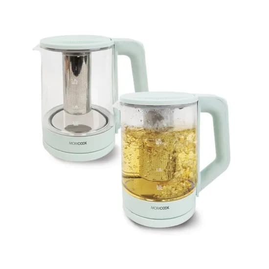 맘쿡 유리 전기 포트 DMK-018G, 1.8L, 블루, 1개