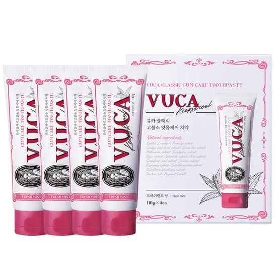 뷰카 클래식 고불소 잇몸 치약, 프레쉬민트, 110g, 4개