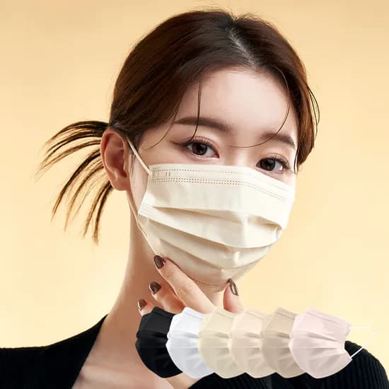 바른 일회용 덴탈 마스크 대형 뉴트럴베이지 50매 2개