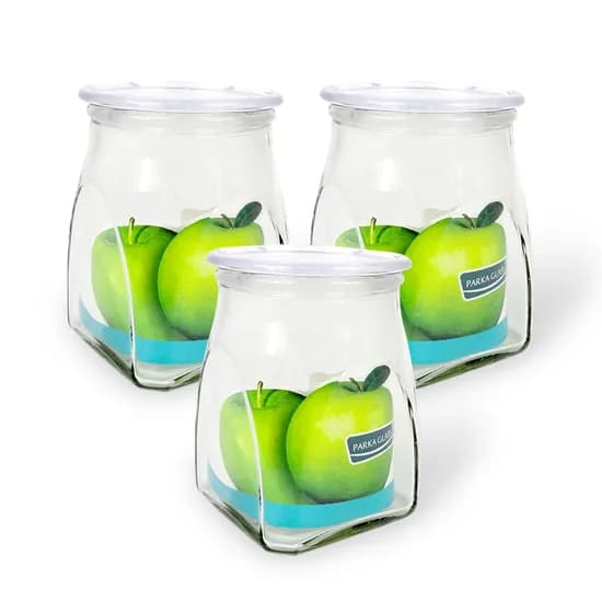 파르카글라스 사각 양념병 대, 600ml, 3개