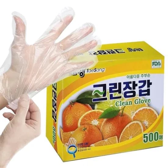 태상 크린장갑 일회용 비닐 위생장갑, 500매, 1개