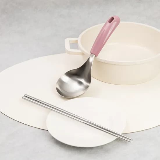 라온누리 웰메이드 컬러 미니국자 + 샤브 롱 젓가락, 인디핑크, one size, 1세트