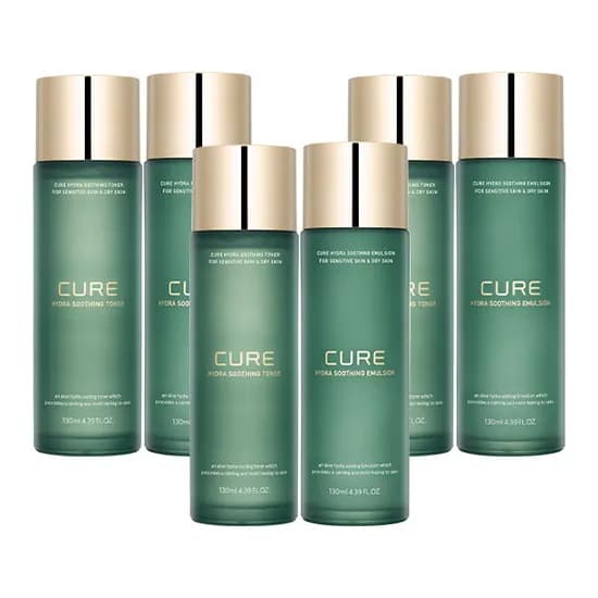 김정문알로에 큐어 하이드라 수딩 세트, 토너 130ml 1개 + 에멀젼 130ml 1개, 3세트