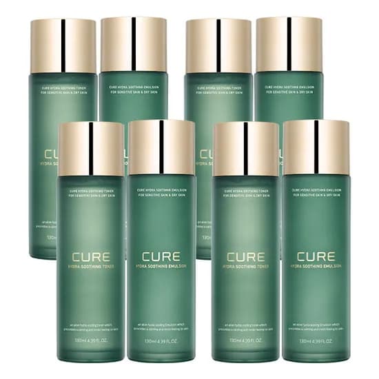 김정문알로에 큐어 하이드라 수딩 세트, 토너 130ml 1개 + 에멀젼 130ml 1개, 4세트