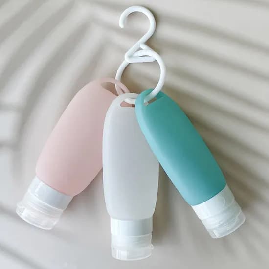 파스텔 여행용 공병 실리콘 고리 세트, 90ml, 3개