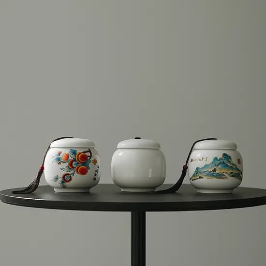 다감 복 항아리 소금단지 캔들홀더, 순백, 8cm
