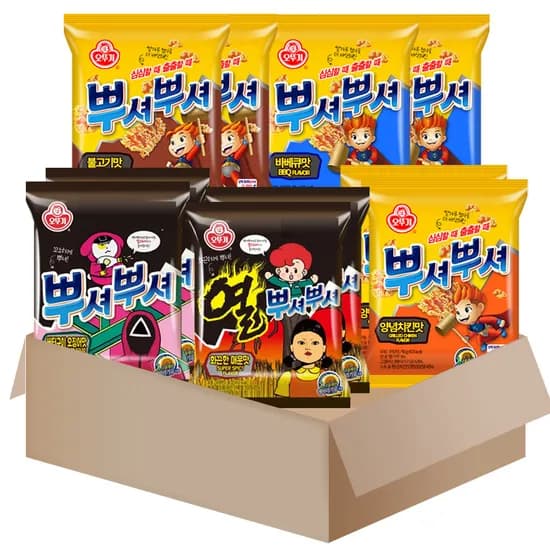 오뚜기 뿌셔뿌셔 라면 과자 세트 불고기맛 2개 외 4종 10개