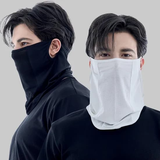 시글락 남성 여성 자외선 차단 메쉬 쿨 마스크 화이트 블랙 XL 2개