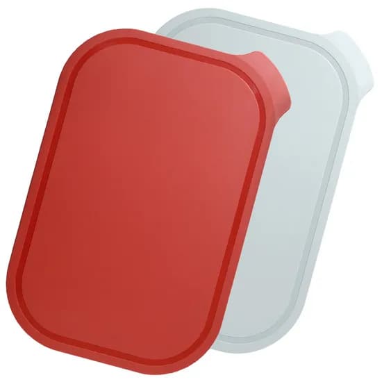 애슬라 칼집 안나는 4T 양면 항균 TPU 도마, 중형, 크림슨레드 1개 + 스톤그레이 1개, 2개