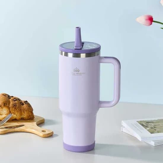 로얄그래프톤 보온보냉 폴드스트로우 텀블러, 라이트퍼플, 1.2L, 1개