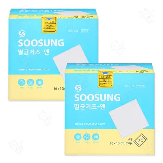 수성 멸균거즈 엔 10x10cm 대 8겹 100매입 2개