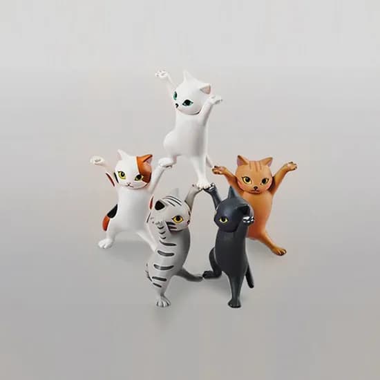 만세 댄스고양이 피규어 5종 세트, 5.3cm