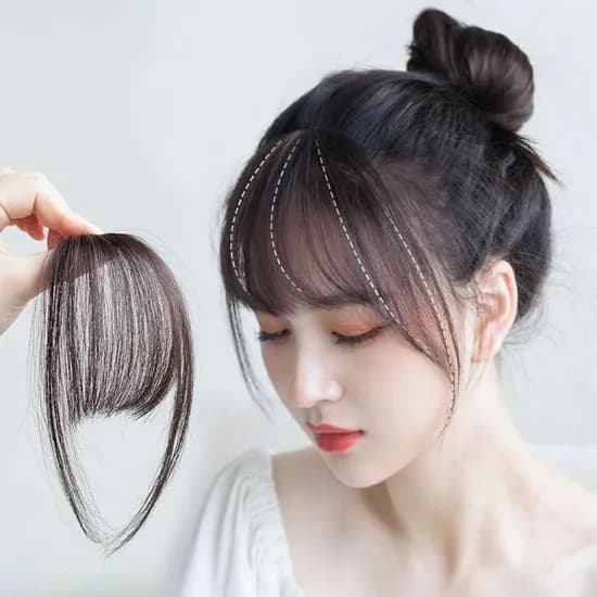사이드뱅 앞머리 가발 LM-0670, 흑갈색