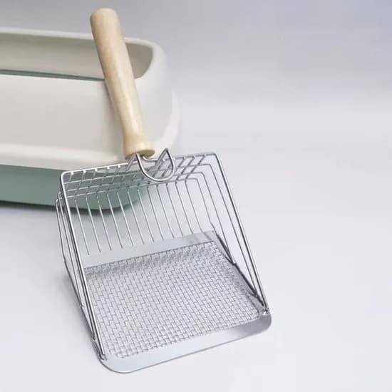 2in1 고양이 모래삽, 실버, 1개