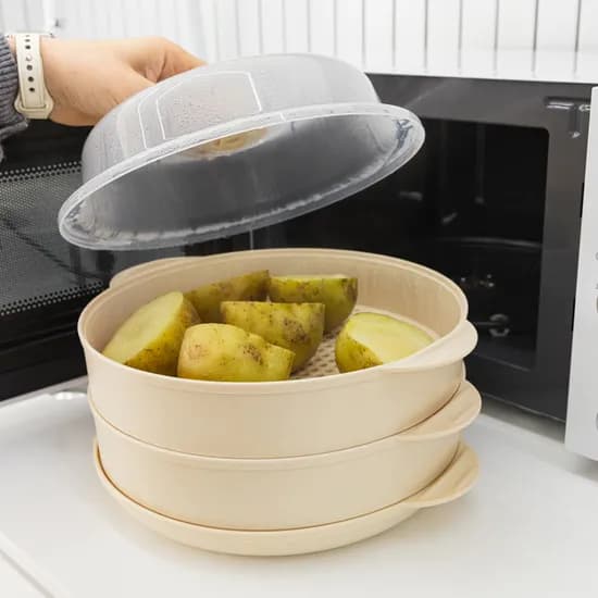 스팀 2단 찜기 세트 베이지 1개