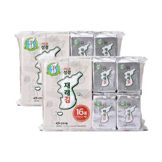 성경식품 지도표 재래 식탁김, 재래 식탁김, 4g, 16봉, 2세트