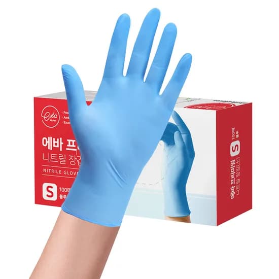 에바 프리미엄 니트릴 장갑, 블루, S, 100매