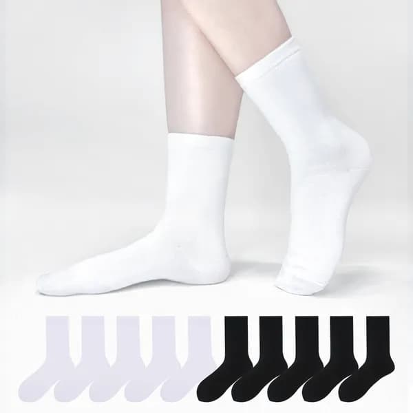 룰루렐라 무지 중목 양말 블랙 여성용 220-250mm 10켤레