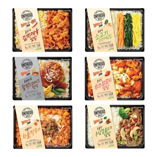 아워홈 온더고 보이는 맛 그대로 도시락 6팩 1세트
