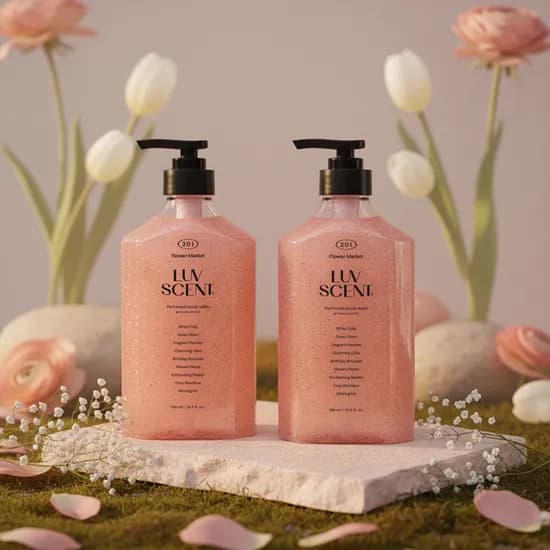 럽센트 스크럽 워시 플라워마켓 화이트튤립향 500ml 3개