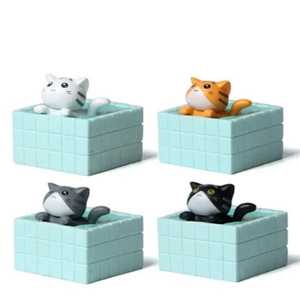 gaonnuri 욕조 고양이 피규어 블랙고양이 3.1 x 3.5cm 1개
