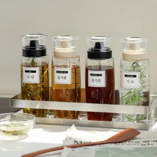 시노글라스 새지않는 소스병 오일병 아이보리 300ml 1개
