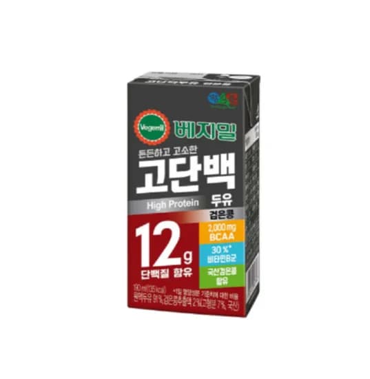 베지밀 고단백 두유 검은콩 190ml 48개