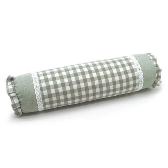 팔팔바디 메밀 낮은 경추 숙면 원형 경추 목 베개, 체크그린, 1개, ONE SIZE