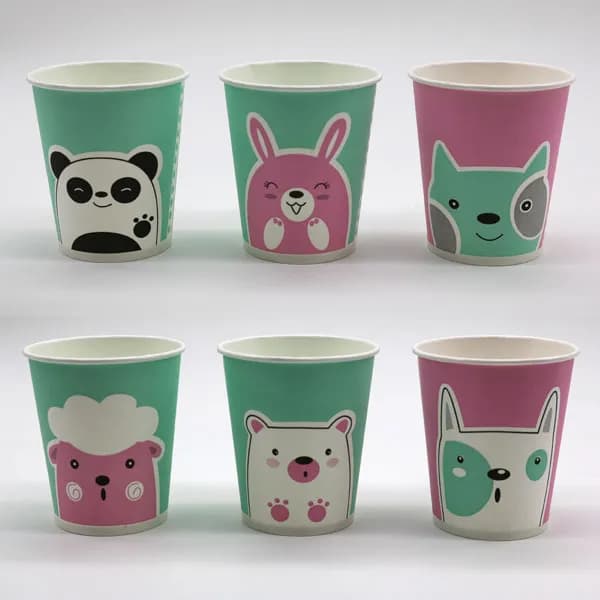 온&담 6가지 동물그림 에스프레소 미니 종이컵 150ml 1000개