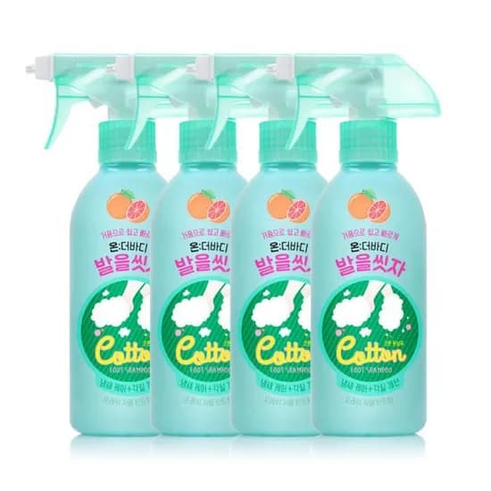 온더바디 발을 씻자 코튼 풋샴푸 자몽향, 385ml, 4개