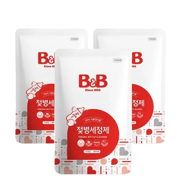 비앤비 젖병세정제 거품형 리필 400ml 3팩
