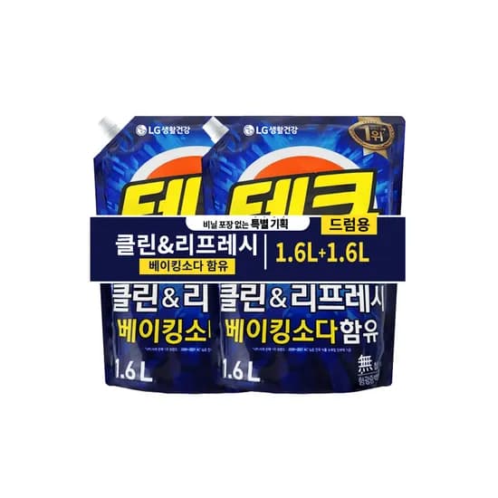 테크 클린&리프레시 액체세제 리필 드럼용 3.2L 2개 13,200원