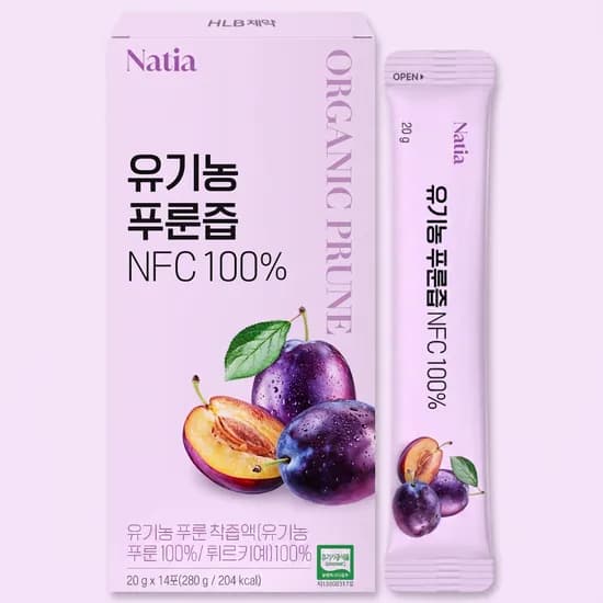 나티아 유기농 푸룬즙 NFC 14포 5박스