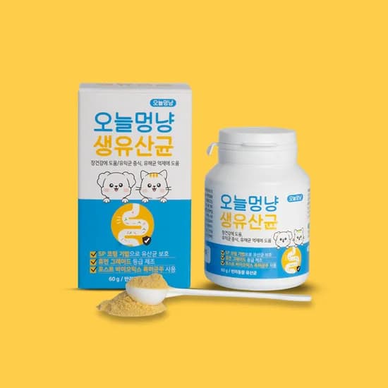 오늘멍냥 유산균 프로바이오틱스, 고양이 강아지, 장건강/유산균, 60g, 1통
