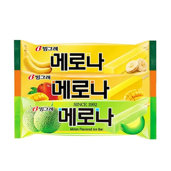 빙그레 메로나 혼합, 75ml, 멜론 10개 + 망고 10개 + 바나나 10개, 1세트
