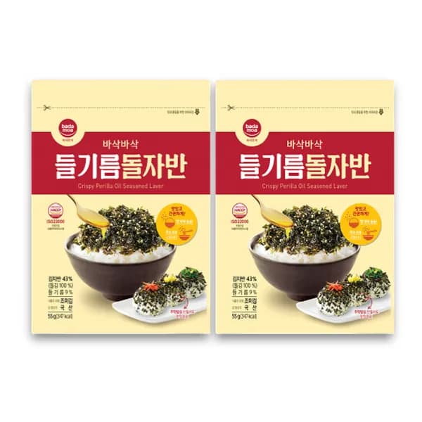 바다모아 김자반 들기름 돌김자반 55g 4개