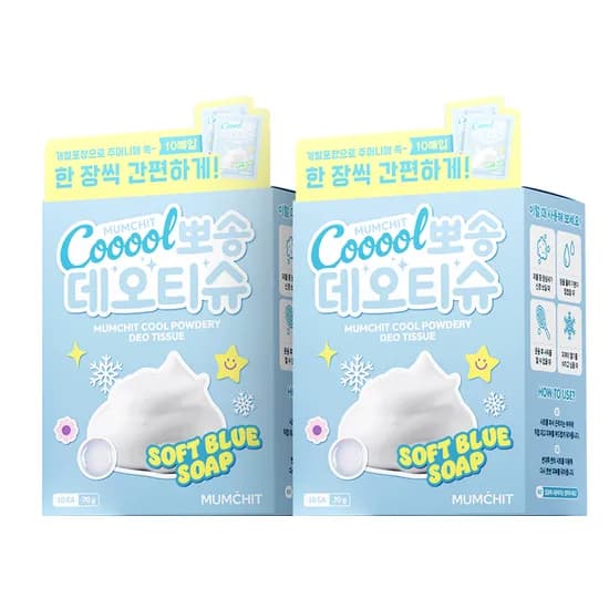 멈칫 쿨 뽀송 데오티슈 소프트블루 솝 70g 20매 7,800원