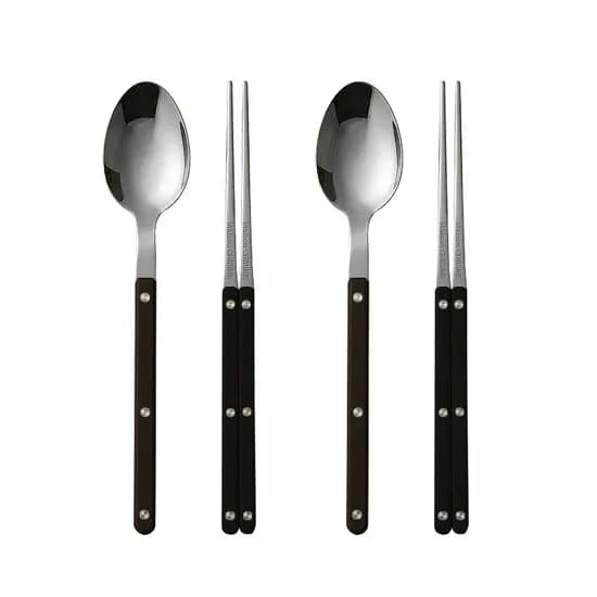 메종치비네 브렌치데이 커트러리, 블랙, 2인용, 1세트