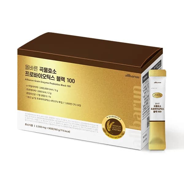 올바른 곡물효소 프로바이오틱스 블랙 100 2g 90포