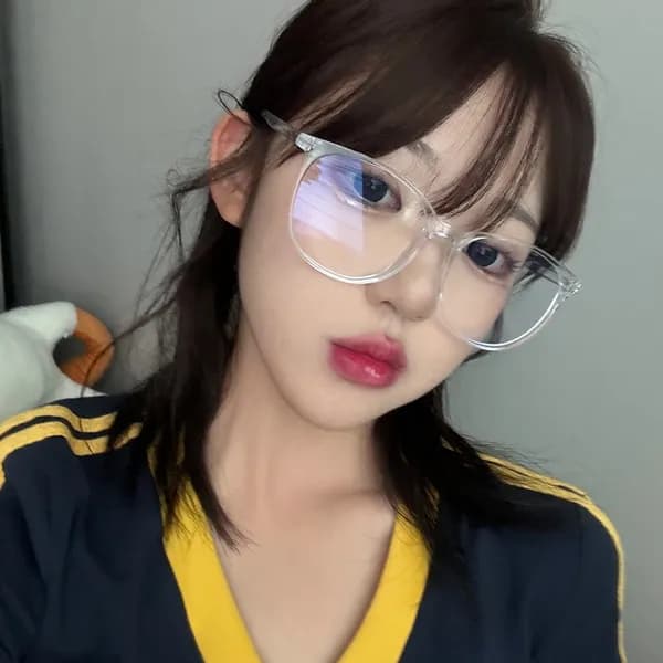 KKAEBIDA 블루라이트 차단 패션 뿔테 안경 투명화이트 1개
