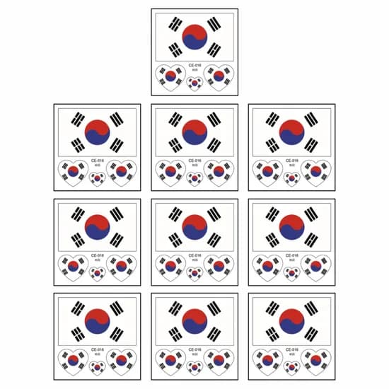 태극기 판박이 타투 스티커, 10P, 1개