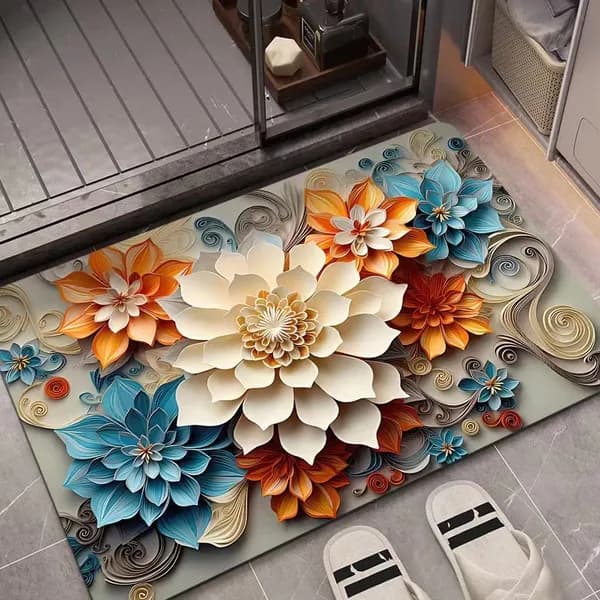 3D 규조토 플로랄 발매트 B-006 40x60cm