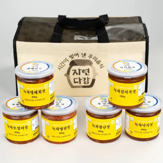 자연다감 녹차젓갈선물세트 2호 400g 5개 380g 1개 1세트