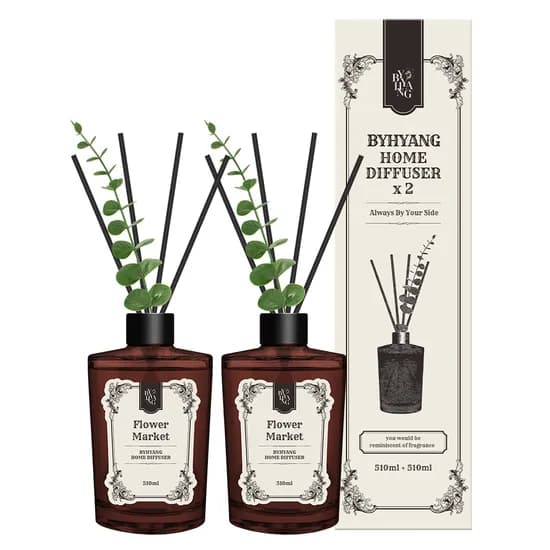 바이향 홈 디퓨저, 양재동꽃시장, 510ml, 2개