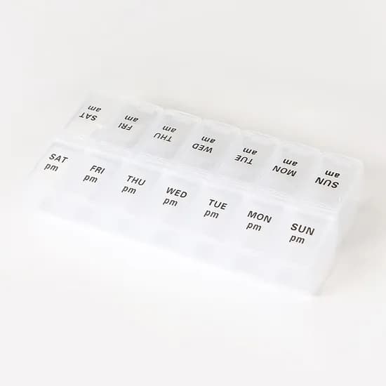 사각 요일별 알약통 14칸 투명 2개